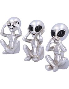 Hear No Evil, See No Evil - 3 stk Alien Figurer 7,5 cm