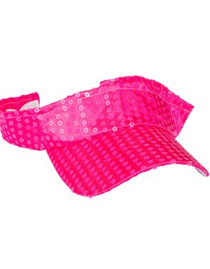 Neon Pink Solskærm med Pailletter