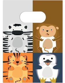 4 stk Dyrevenn Godteposer i Papir 16x22 cm