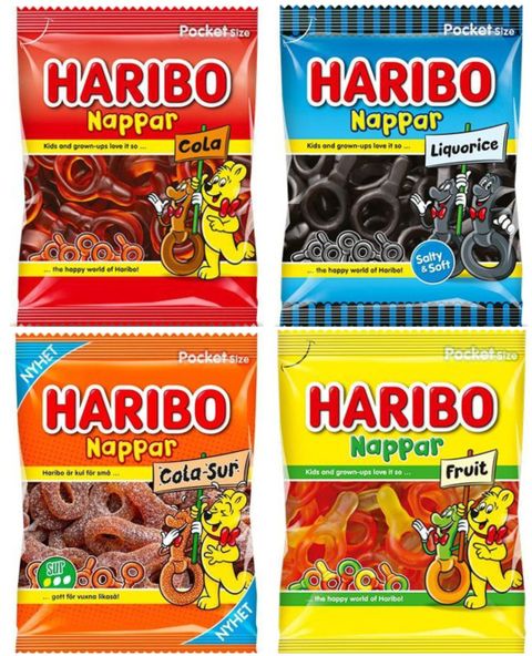 Taste Them All – Haribo Sutter – Fire Smagsvarianter - Pakketilbud