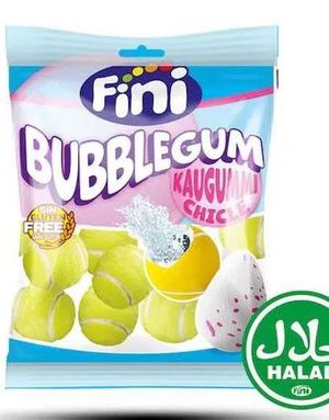 Fini Tennis Balls - Pose med Tennisball Tyggegummi med Pulverfyll 75 gram