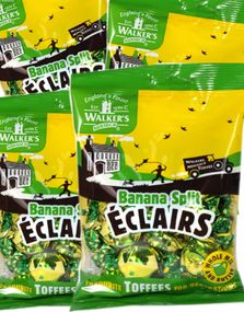 12 poser Walkers Banana Split Eclairs Toffee - Hel Æske