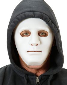Hvid Anonym Maske i Hård Plast