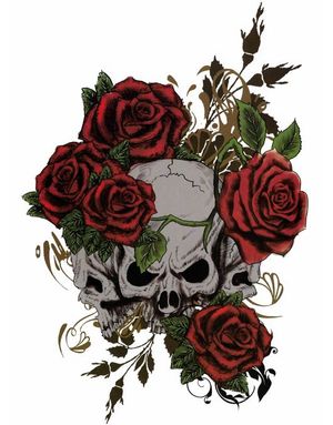 Flowered Skulls (Fake Tattoo)