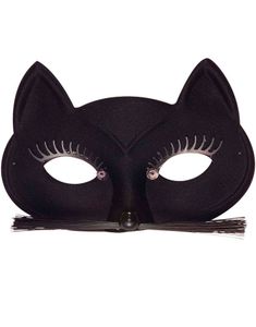 Black Cat - Sort Kattemaske Med Knurhår