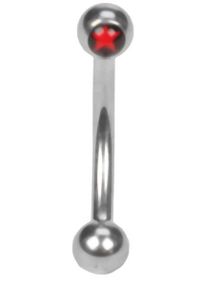 Rød Stjerne - 1.2 x 8 mm Øjenbrynspiercing