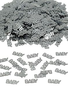 Sølvfarvet Baby Bordkonfetti