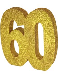 Guldfarvet Glitrende 60 År Borddekoration 20 cm