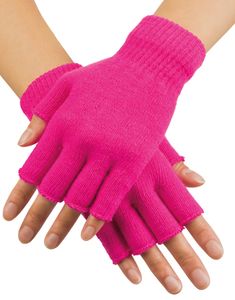 80's Neonrosa Fingerløse Handsker
