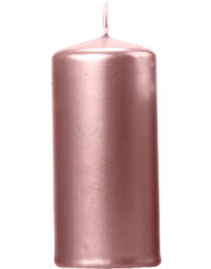 6 stk Metallisk Rosenguldfarvet Kubelys 12x6 cm