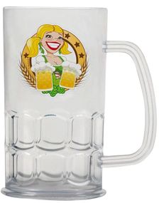 Gennemsigtig Oktoberfest Ølglas i Plast 14 cm