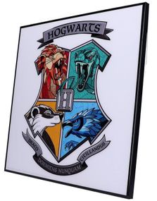 Harry Potter Hogwarts - Krystallklart Veggbilde i Geometrisk Kunststil 32x32 cm