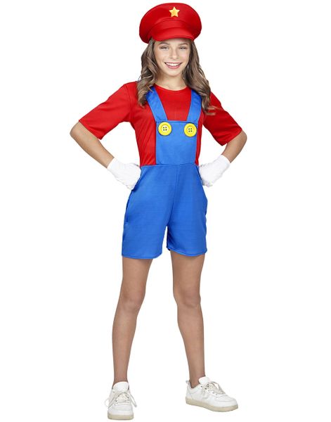 Mario Inspireret Børnekostume til Pige
