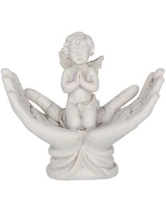 Raised to Heaven - Engel i Beskyttende Hænder Figur 11 cm