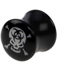 Biohazard Skullhead - Sort Piercing Plug