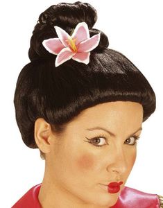 Sort Geisha Paryk med Top og Blomst