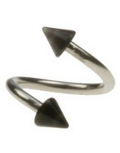 Curve Øjenbrynspiercing med Sorte Pigge - 1.2 x 8 mm