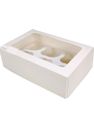 25 stk Hvide Muffinsbokse - Hver Indeholder 6 Muffins