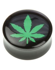 Weed - Sort Piercing Plug