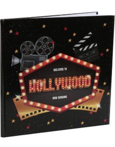 Hollywood - Sort Gjestebok 24x24 cm
