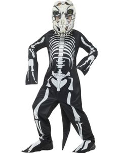 T-Rex Skelet Børnekostume med Maske