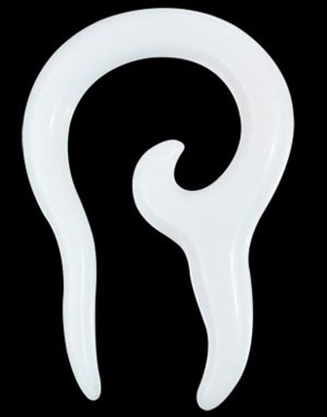 Hvid Dragon Hook Expander Ørepiercing i Akryl 3 mm