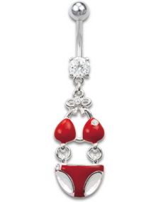 Navlepiercing med Rød Bikini