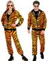 80-talls UV Glow Grilldress med Tigermotiv til Voksen - Medium