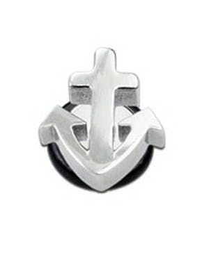 Laser Cut Silver Anchor - Fake Plug