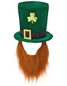Grønn St. Patrick's Day Hatt med Skjegg