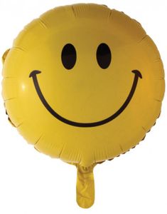 Gul Smiley Folieballon 46 cm