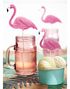6 stk. Flamingo Kagetopper 22 cm - Aloha Tropical