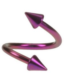 Spike Twister - 1,2 x 8 mm Lilla Øjenbrynspiercing