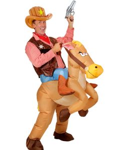 Cowboy På Hest - Oppusteligt Kostume