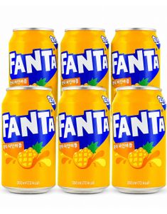6 stk Fanta Pinapple Zero - Sukkerfri Brus - Hel Pakke 6x350 ml (Korea)