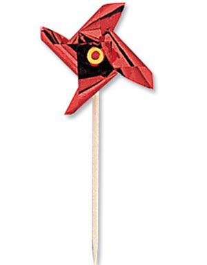 12 Stk Kage/Muffins Kagedekorationer med Farverige Vifter 10 cm