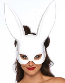 Dominatrix Hvid Ariana Grande Inspireret Kaninmaske 36 cm