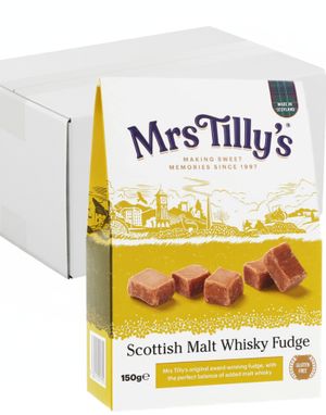 6 stk Mrs Tilly's Scottish Malt Whisky Fudge - Fudge med Whiskysmak i Gaveesker - Hel Eske 0,9 kg