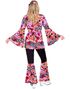 60's Lilla Hippiekostyme med Fargerike Blomster til Dame