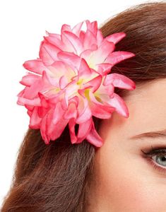 Hårklemme med Rosa Tropisk Blomst