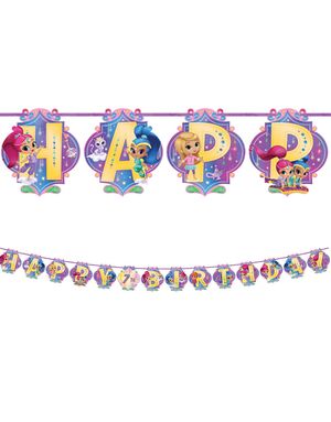 Happy Birthday Banner 2 meter - Shimmer og Shine