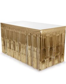 Frynsete Luksus Gullfarget Bordskjørt 80x300 cm