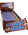 24 stk Dobbelt Snickers Bar - Mælkechokoladebar med Nougat, Nødder og Karamel 1,8 kg