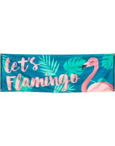 Stort Posterflag Banner 220x74 cm - Flamingo Gold