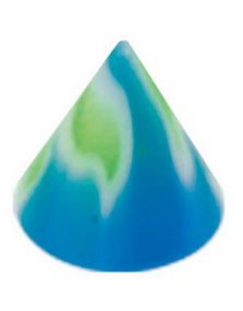Fire Grøn/Blue - 3 mm Akrylkugle til 1,2 mm stang