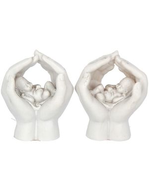 Shelter - 2 stk Små Figurer af Vuggende Hænder 7 cm