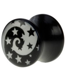 Stjerne Himmel - Sort Piercing Plug