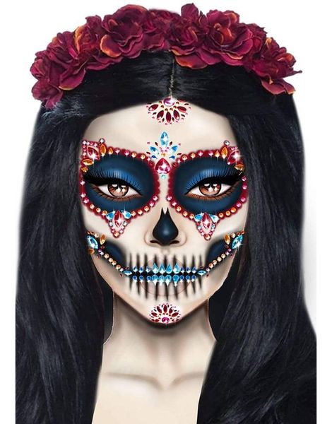 Day Of the Dead Farverige Ansigtssten / Smykker
