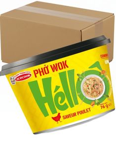 DATO PRODUKT - 12 stk Pho Wok Bowl Chicken Flavor - Pho med Kyllingsmag - HELLO - Hel Æske 912 gram (Vietnam)