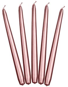 10 stk Rosenguldfarvet Kronelys 24 cm